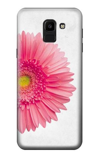 S3044 Vintage Pink Gerbera Daisy Etui Coque Housse pour Samsung Galaxy J6 (2018)