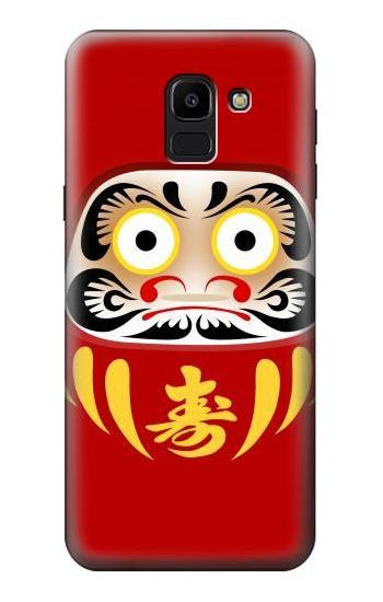 S3045 Japan Good Luck Daruma Doll Etui Coque Housse pour Samsung Galaxy J6 (2018)
