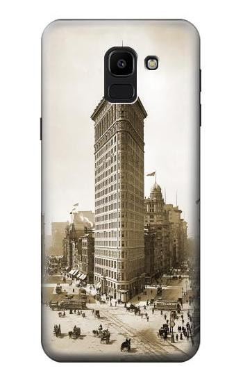 S3046 Old New York Flatiron Building Etui Coque Housse pour Samsung Galaxy J6 (2018)