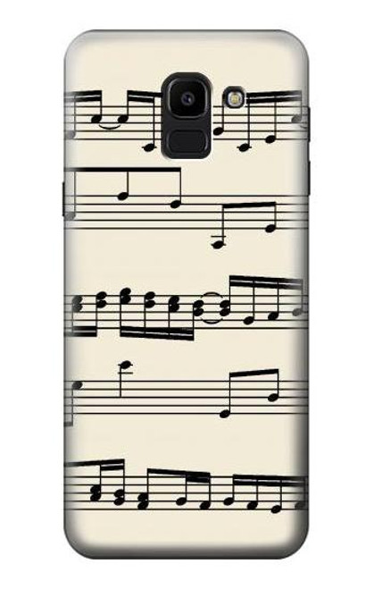 S3082 Music Sheet Etui Coque Housse pour Samsung Galaxy J6 (2018)