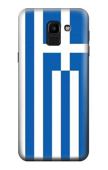 S3102 Flag of Greece Etui Coque Housse pour Samsung Galaxy J6 (2018)