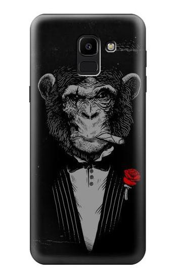 S3167 Funny Monkey God Father Etui Coque Housse pour Samsung Galaxy J6 (2018)