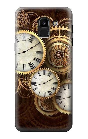 S3172 Gold Clock Live Etui Coque Housse pour Samsung Galaxy J6 (2018)