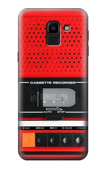 S3204 Red Cassette Recorder Graphic Etui Coque Housse pour Samsung Galaxy J6 (2018)