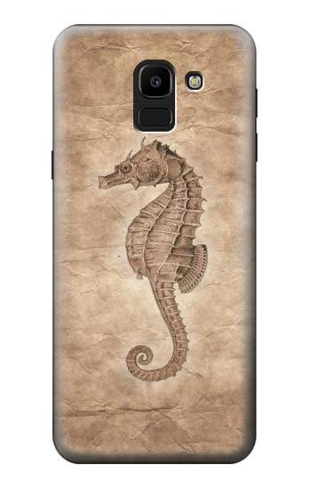 S3214 Seahorse Skeleton Fossil Etui Coque Housse pour Samsung Galaxy J6 (2018)