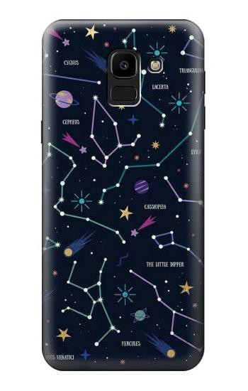 S3220 Star Map Zodiac Constellations Etui Coque Housse pour Samsung Galaxy J6 (2018)