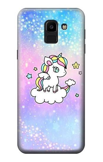 S3256 Cute Unicorn Cartoon Etui Coque Housse pour Samsung Galaxy J6 (2018)
