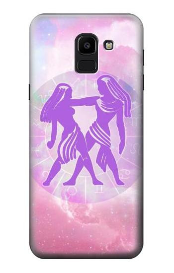 S3259 Zodiac Gemini Etui Coque Housse pour Samsung Galaxy J6 (2018)