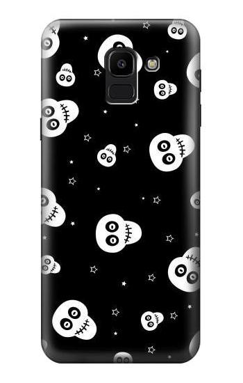 S3261 Smile Skull Halloween Pattern Etui Coque Housse pour Samsung Galaxy J6 (2018)