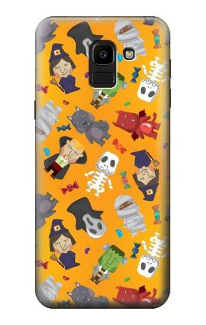 S3275 Cute Halloween Cartoon Pattern Etui Coque Housse pour Samsung Galaxy J6 (2018)