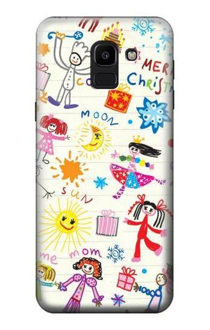 S3280 Kids Drawing Etui Coque Housse pour Samsung Galaxy J6 (2018)