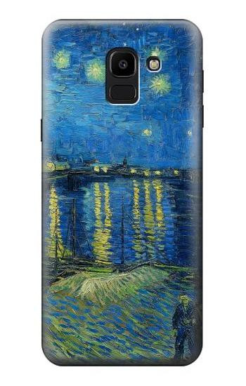 S3336 Van Gogh Starry Night Over the Rhone Etui Coque Housse pour Samsung Galaxy J6 (2018)