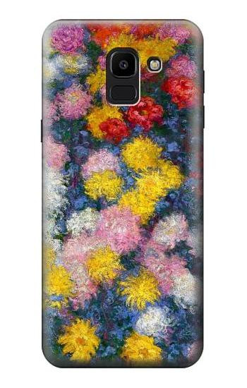 S3342 Claude Monet Chrysanthemums Etui Coque Housse pour Samsung Galaxy J6 (2018)