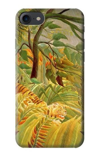 S3344 Henri Rousseau Tiger in a Tropical Storm Etui Coque Housse pour iPhone 7, iPhone 8