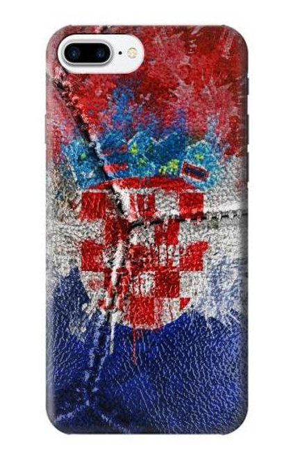 S3313 Croatia Flag Vintage Football Graphic Etui Coque Housse pour iPhone 7 Plus, iPhone 8 Plus