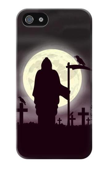 S3262 Grim Reaper Night Moon Cemetery Etui Coque Housse pour iPhone 5 5S SE
