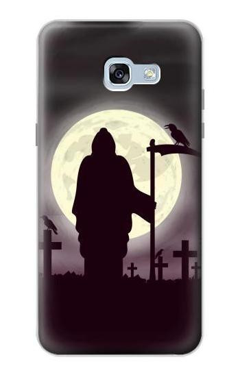 S3262 Grim Reaper Night Moon Cemetery Etui Coque Housse pour Samsung Galaxy A5 (2017)