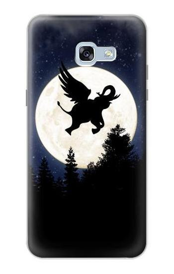 S3323 Flying Elephant Full Moon Night Etui Coque Housse pour Samsung Galaxy A5 (2017)