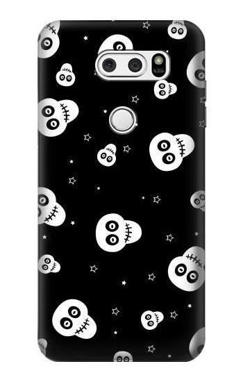 S3261 Smile Skull Halloween Pattern Etui Coque Housse pour LG V30, LG V30 Plus, LG V30S ThinQ, LG V35, LG V35 ThinQ