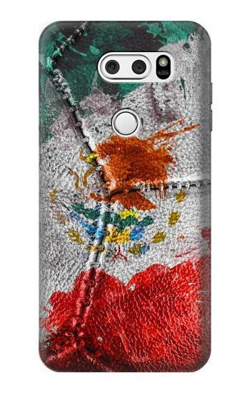 S3314 Mexico Flag Vinatage Foorball Graphic Etui Coque Housse pour LG V30, LG V30 Plus, LG V30S ThinQ, LG V35, LG V35 ThinQ