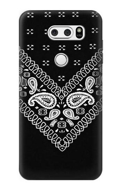 S3363 Bandana Black Pattern Etui Coque Housse pour LG V30, LG V30 Plus, LG V30S ThinQ, LG V35, LG V35 ThinQ