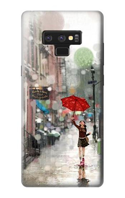 S0108 Girl in The Rain Etui Coque Housse pour Note 9 Samsung Galaxy Note9
