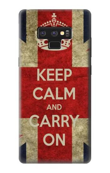 S0674 Keep Calm and Carry On Etui Coque Housse pour Note 9 Samsung Galaxy Note9