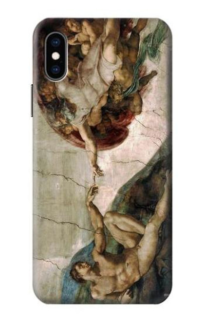 S0179 Michelangelo Creation of Adam Etui Coque Housse pour iPhone X, iPhone XS