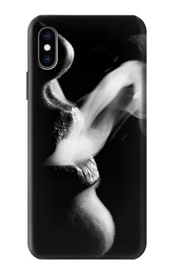 S0917 Sexy Lip Girl Smoking Etui Coque Housse pour iPhone X, iPhone XS