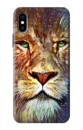 S1354 Lion Etui Coque Housse pour iPhone X, iPhone XS