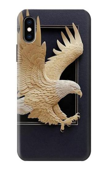 S1383 Paper Sculpture Eagle Etui Coque Housse pour iPhone X, iPhone XS