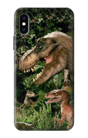 S1452 Trex Raptor Dinosaur Etui Coque Housse pour iPhone X, iPhone XS