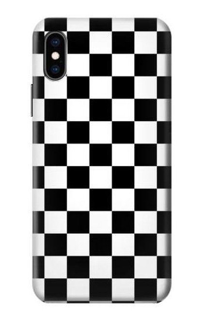 S1611 Checkerboard Chess Board Etui Coque Housse pour iPhone X, iPhone XS