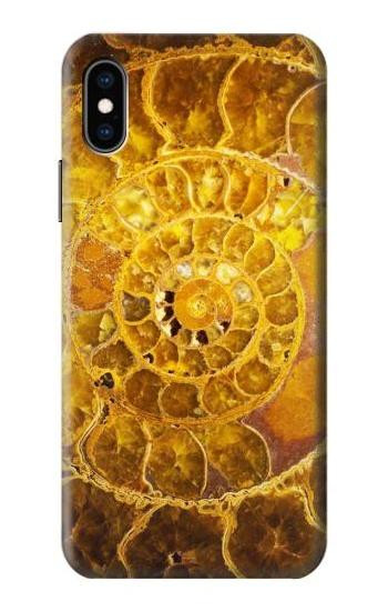 S1789 Ammonite Fossils Etui Coque Housse pour iPhone X, iPhone XS