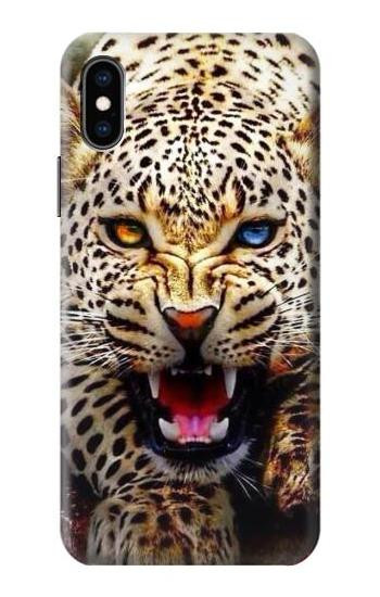 S1932 Blue Eyed Leopard Etui Coque Housse pour iPhone X, iPhone XS