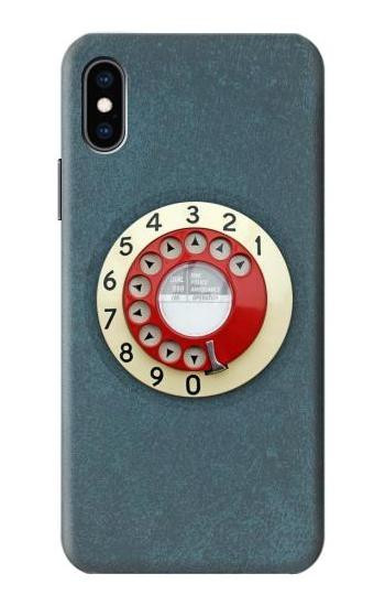 S1968 Rotary Dial Telephone Etui Coque Housse pour iPhone X, iPhone XS