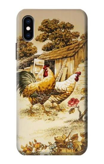 S2181 French Country Chicken Etui Coque Housse pour iPhone X, iPhone XS
