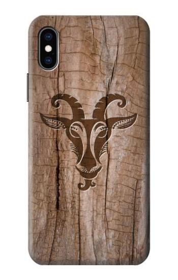 S2183 Goat Wood Graphic Printed Etui Coque Housse pour iPhone X, iPhone XS