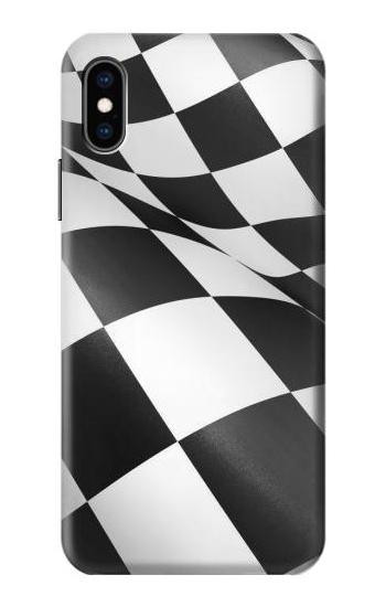 S2408 Checkered Winner Flag Etui Coque Housse pour iPhone X, iPhone XS
