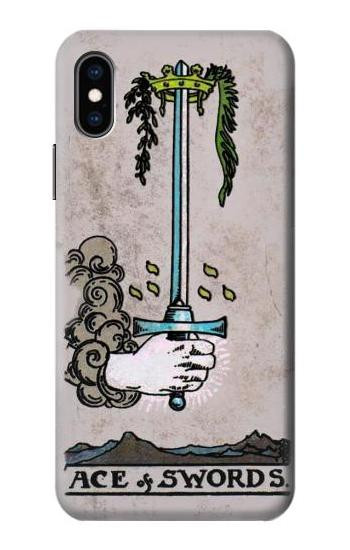 S2482 Tarot Card Ace of Swords Etui Coque Housse pour iPhone X, iPhone XS