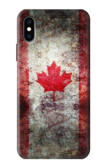 S2490 Canada Maple Leaf Flag Texture Etui Coque Housse pour iPhone X, iPhone XS