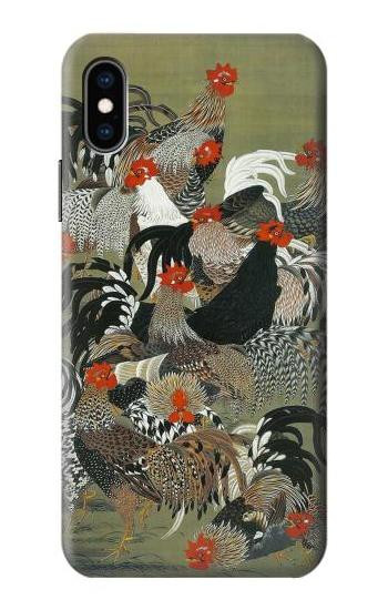 S2699 Ito Jakuchu Rooster Etui Coque Housse pour iPhone X, iPhone XS