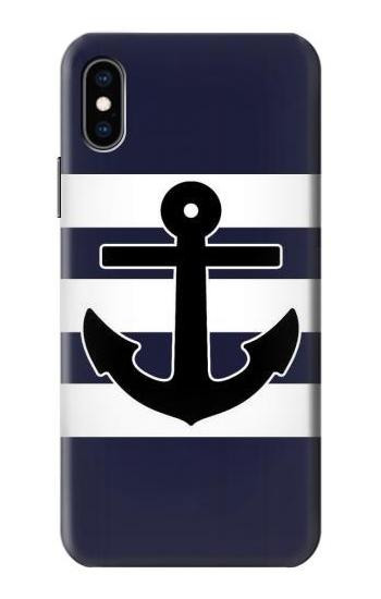 S2758 Anchor Navy Etui Coque Housse pour iPhone X, iPhone XS