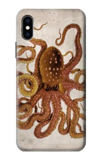 S2801 Vintage Octopus Etui Coque Housse pour iPhone X, iPhone XS