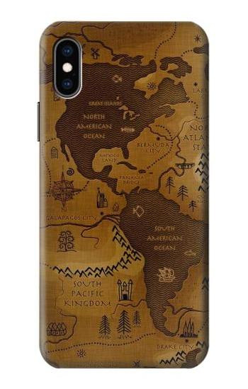 S2861 Antique World Map Etui Coque Housse pour iPhone X, iPhone XS