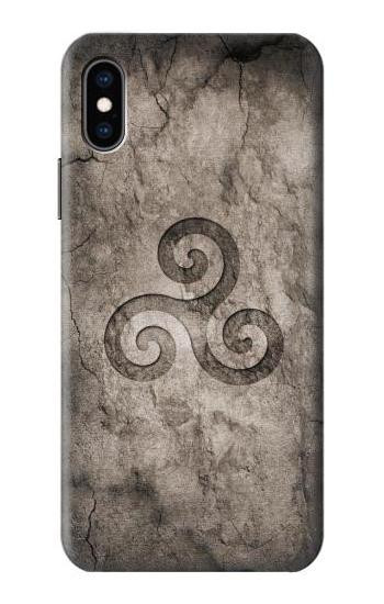 S2892 Triskele Symbol Stone Texture Etui Coque Housse pour iPhone X, iPhone XS