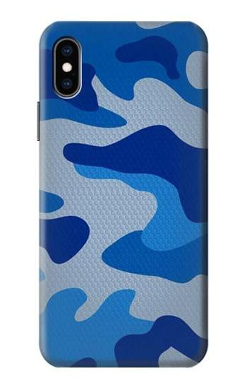 S2958 Army Blue Camo Camouflage Etui Coque Housse pour iPhone X, iPhone XS