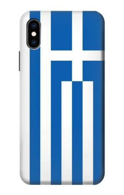 S3102 Flag of Greece Etui Coque Housse pour iPhone X, iPhone XS