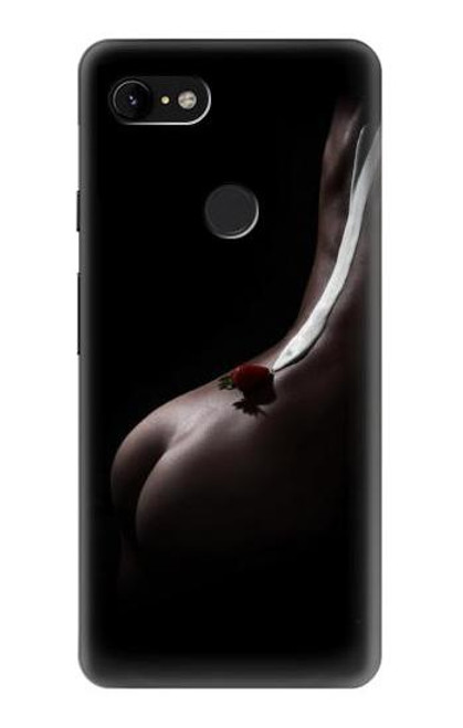 S0546 Sexy Crème fraise Etui Coque Housse pour Google Pixel 3 XL