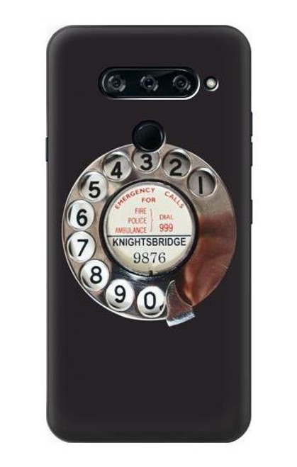 S0059 Retro Rotary Phone Dial On Etui Coque Housse pour LG V40, LG V40 ThinQ